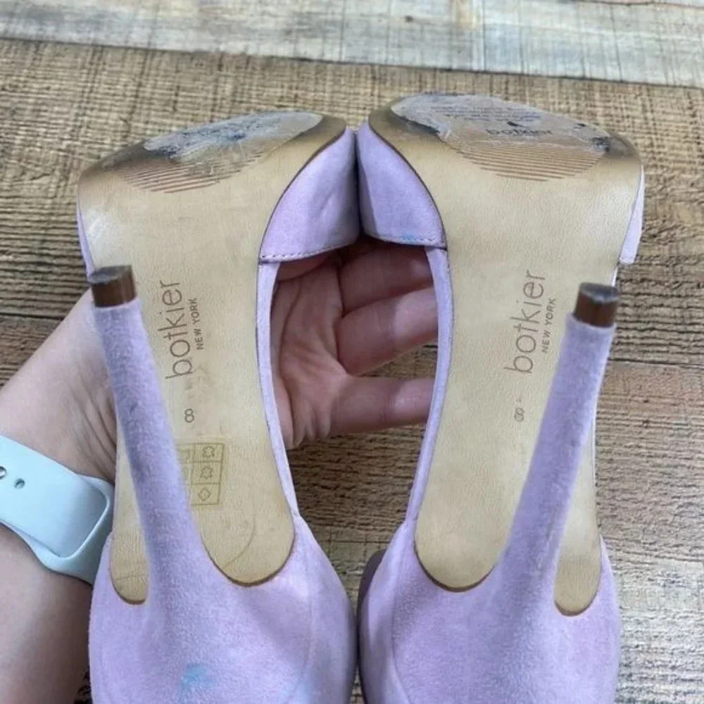 Botkier‎ New York Purple Suede Leather Tassel Slingback Heel Womens 8 Peep Toe